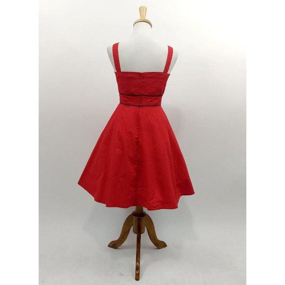 Hell Bunny Vanity Dotted Dress in Red - Picture 5 of 8
